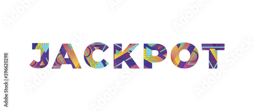Jackpot Concept Retro Colorful Word Art Illustration