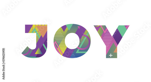 Joy Concept Retro Colorful Word Art Illustration