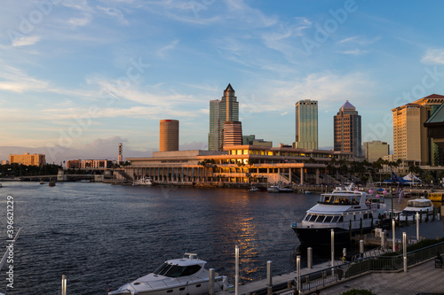 Downtown Tampa Florida Sunset Cityscape