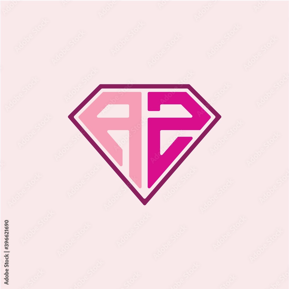 The initial letter of the A Z logo is diamond shaped, with a modern minimalist design The initial letter of the A Z logo is diamond shaped, with a modern minimalist design