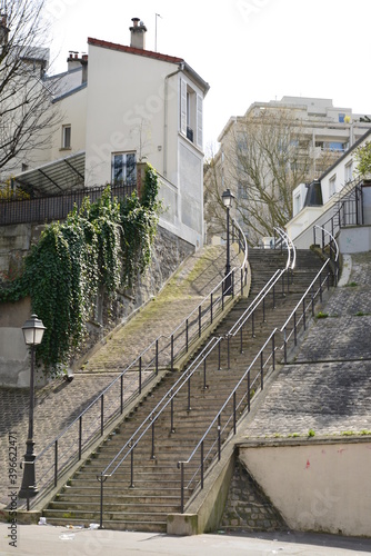 Paris traditional stairs in the street
