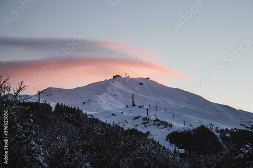 sunset over the mountain