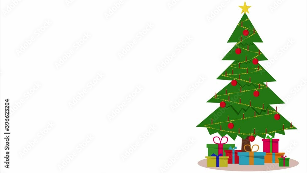 Animated christmas card. Animation of a christmas tree with burning candles on a white background. Animated christmas card. Animation of a christmas tree with burning candles on a white background.
