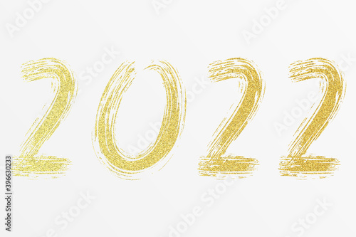 2022 - happy new year 2022 gold glitter