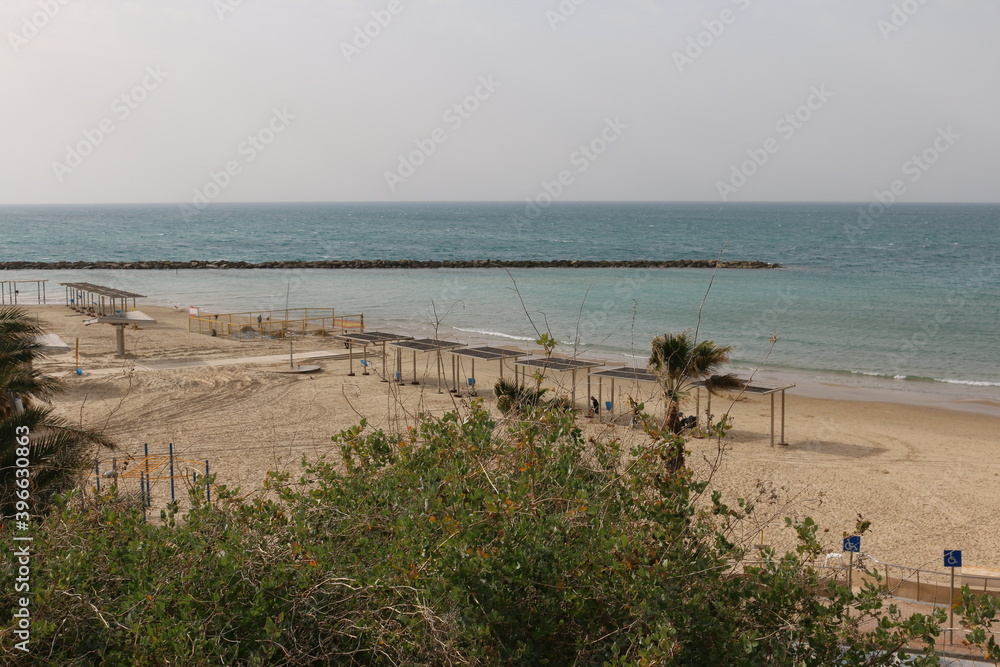 Israel Netanya Sironit beach top view of the sea Israel Netanya Sironit beach top view of the sea