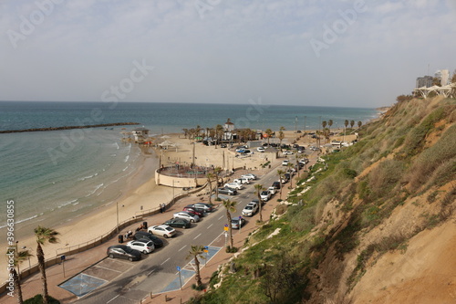 Israel Netanya Sironit beach top view of the sea