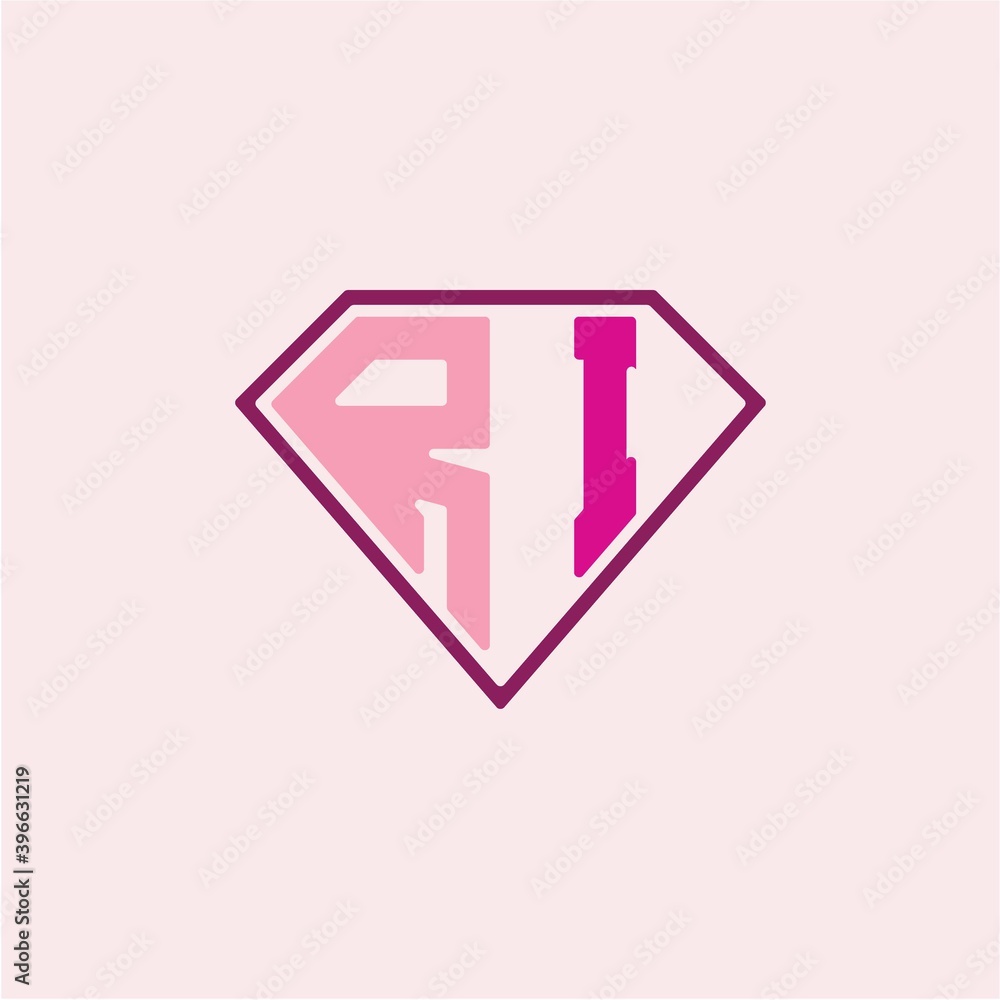 The initial letter of the R I logo is diamond shaped, with a modern minimalist design The initial letter of the R I logo is diamond shaped, with a modern minimalist design