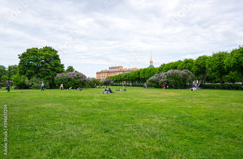 The Field of Mars in the center of Saint-Petersburg, Russia photo