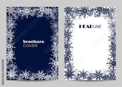 Modern brochure cover design with winter pattern