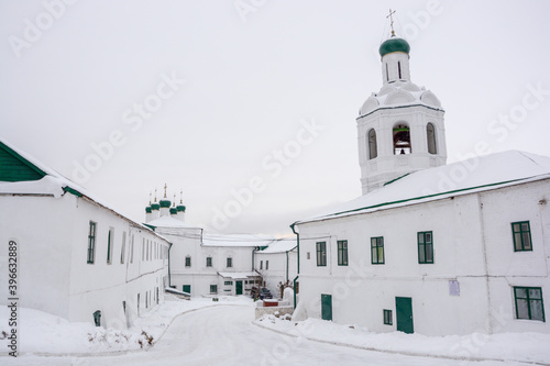 view of monastery in kazan city during winter