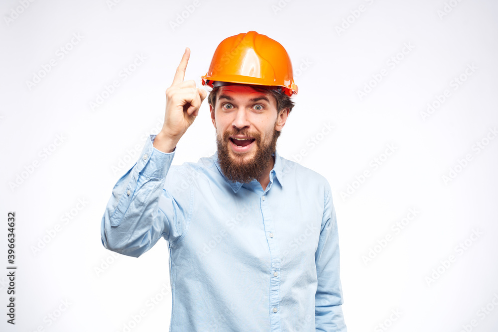 Cheerful man in working industry uniform Professional job manager Cheerful man in working industry uniform Professional job manager