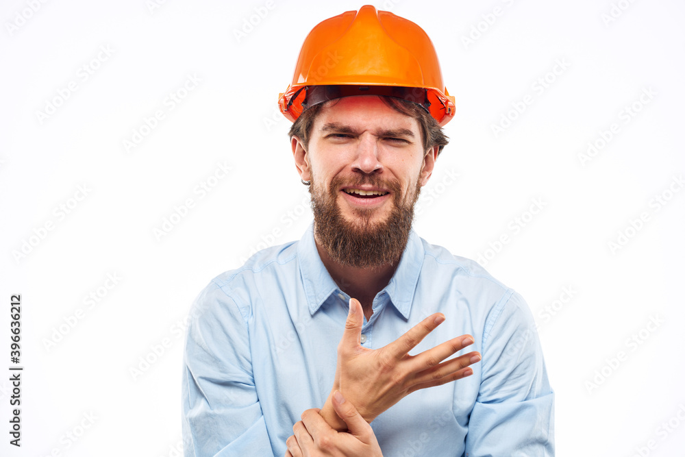 man in construction uniform orange paint industry professional cropped view