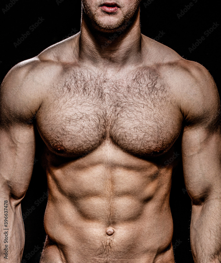 Beautiful male torso, muscular male, fitness. Strong muscular. Sport man,  bodybuilding, Sexy strong guy, portrait body. Sexy body man. Handsome nude  man. chest muscles Stock Photo | Adobe Stock