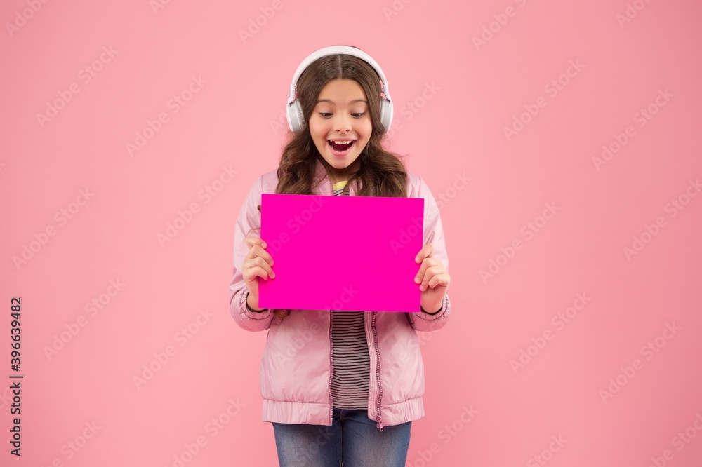 time for having fun. Music Streaming. child back to school. Best music apps. teen girl enjoys favorite song in earphones. advertises product for children, copy space. Karaoke and entertainment time for having fun. Music Streaming. child back to school. Best music apps. teen girl enjoys favorite song in earphones. advertises product for children, copy space. Karaoke and entertainment