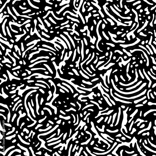 Full Seamless Abstract Pattern. Monochrome Vector. Black and White Dress Fabric Print. Design for Textile and Home Decoration. 