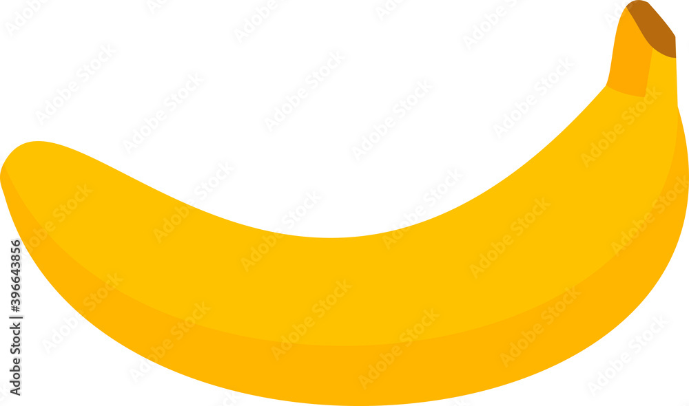 Yellow vector banana whole on a white background