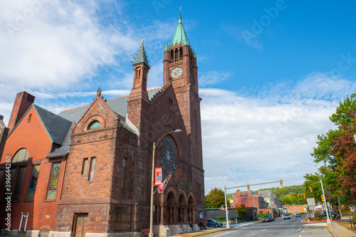 Casa de Gracia y Restauracion church at 820 Main Street in downtown Fitchburg, Massachusetts MA, USA.  photo
