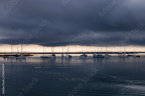 several leasure boats anchored