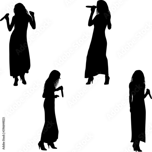 singing girl silhouette