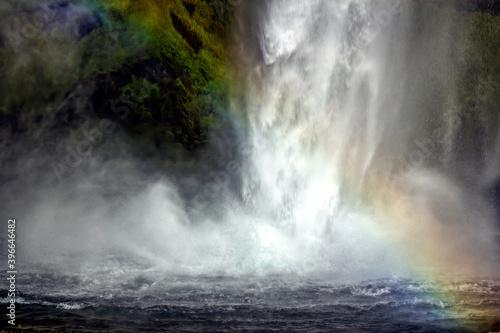 Seljalandsfoss and rainbow in Iceland