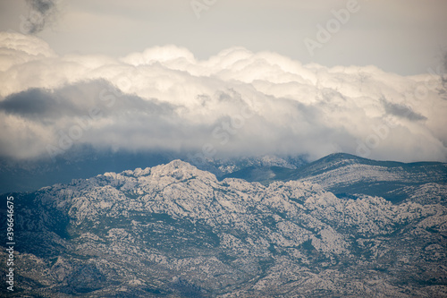 View of mountain Velebit from Nin, Croatia