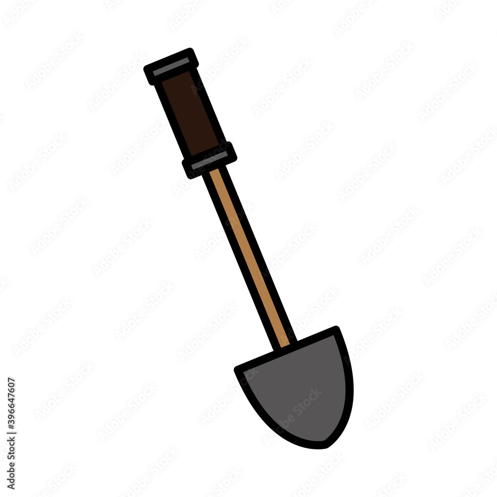 shovel tool line and fill style icon vector illustration design