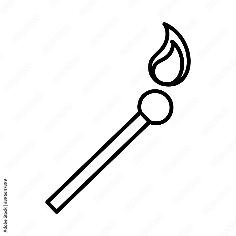 matchstick fire tool line style icon vector illustration design matchstick fire tool line style icon vector illustration design