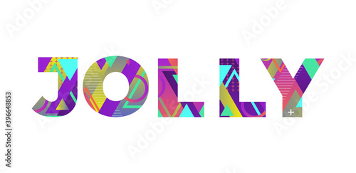 Jolly Concept Retro Colorful Word Art Illustration