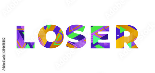 Loser Concept Retro Colorful Word Art Illustration