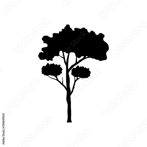 tree branched plant forest silhouette style icon vector illustration design