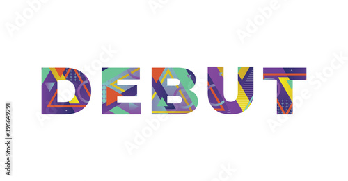 Debut Concept Retro Colorful Word Art Illustration