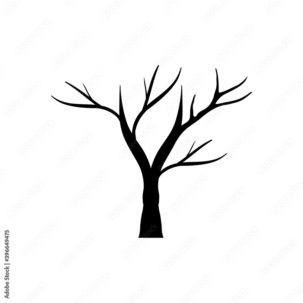 Fototapeta premium autumn season dry tree silhouette style vector illustration design