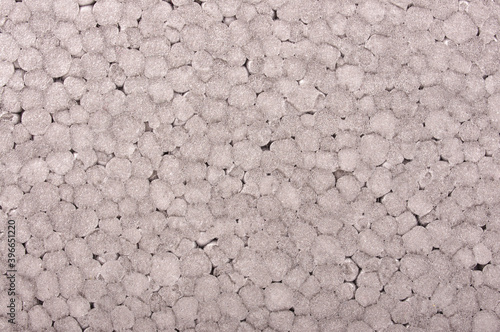 Macro close up of graphite polystyrene bubbles