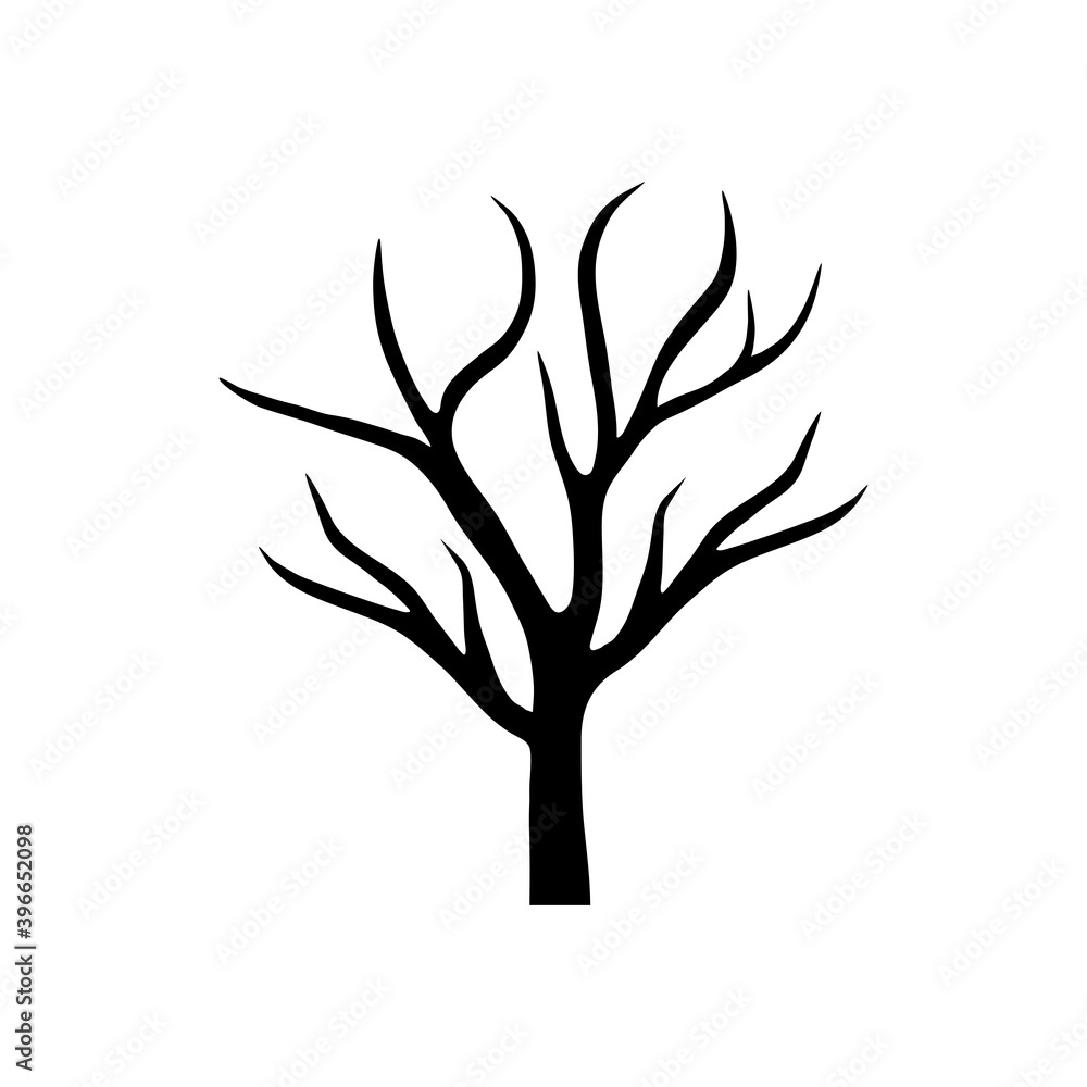 dry tree with branches season silhouette style icon vector illustration design