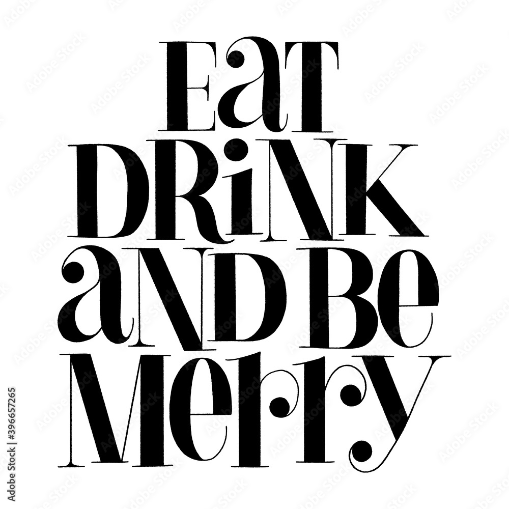 Lettering eat drink and be merry for christmasnew Vector Image