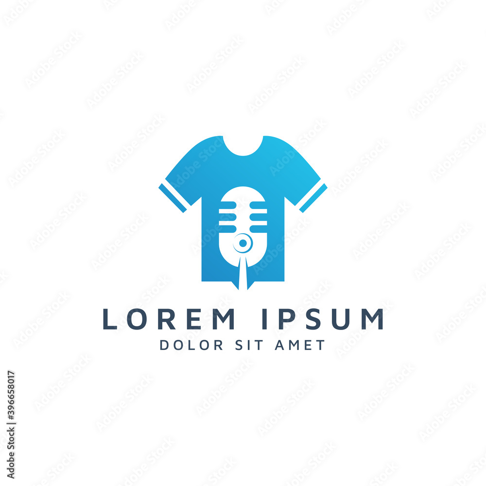 shirt and microphone negative space logo design shirt and microphone negative space logo design