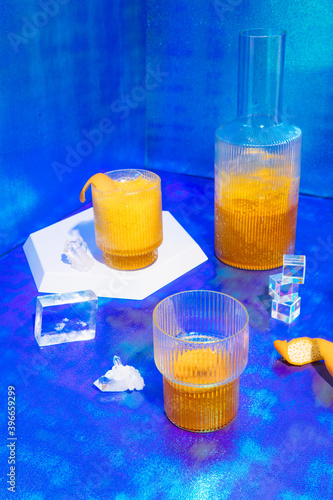 Turmeric tonic served on table