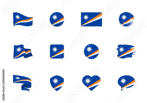 Marshall Islands flag - flat collection. Flags of different shaped twelve flat icons. Free Download Marshall Islands flag - flat collection. Flags of different shaped twelve flat icons. - GFXLoad