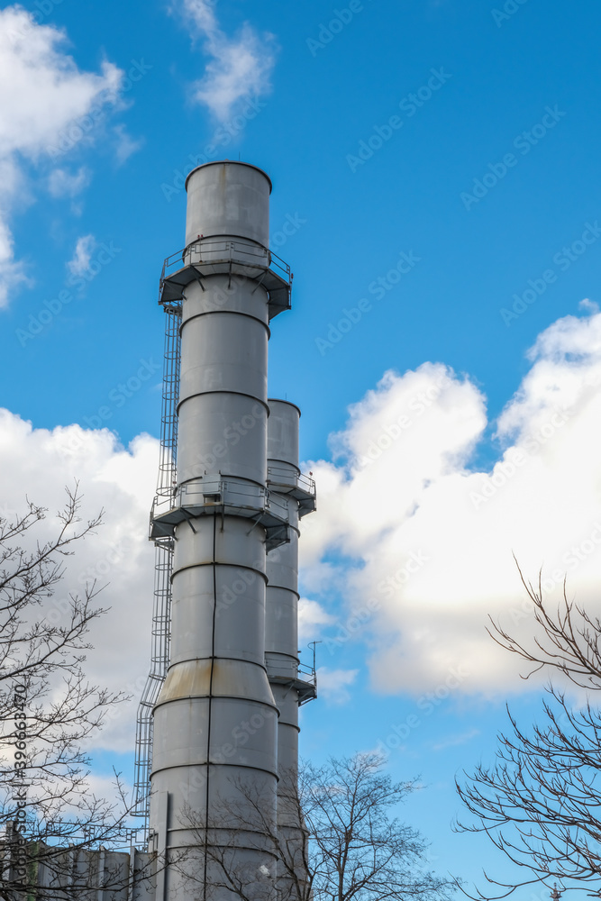 chimney of a factory chimney of a factory
