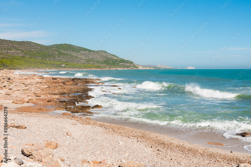 Mediterranean coastline on a summer day. Beautiful professional landscape photography.