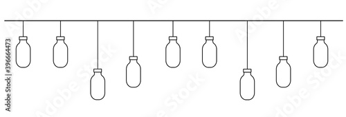 Garland with bottles for water tracker or water advertising decoration