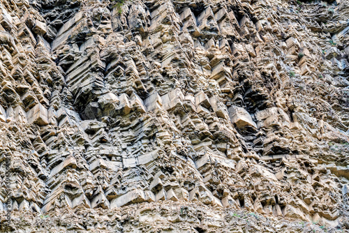 Close up of stratigraphic section of sedimentary rocks photo