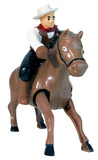 Plastic cowboy on horse.