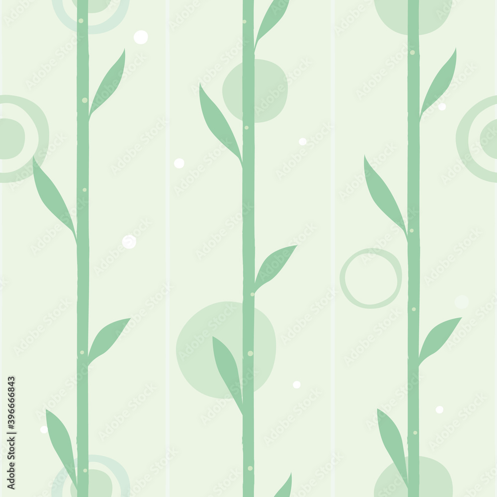 Green climbing plants with circles and clear background