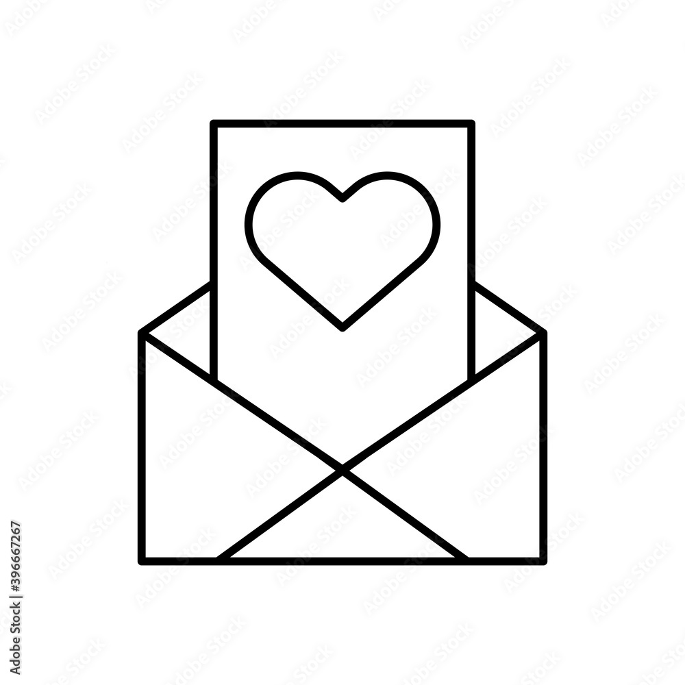 envelope with heart love line style icon envelope with heart love line style icon