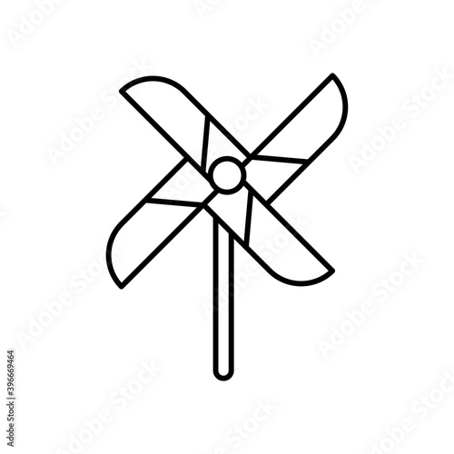wind turbine toy line style icon