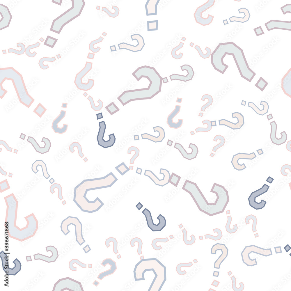 Quiz seamless pattern. Question marks, doubt, faq Quiz seamless pattern. Question marks, doubt, faq