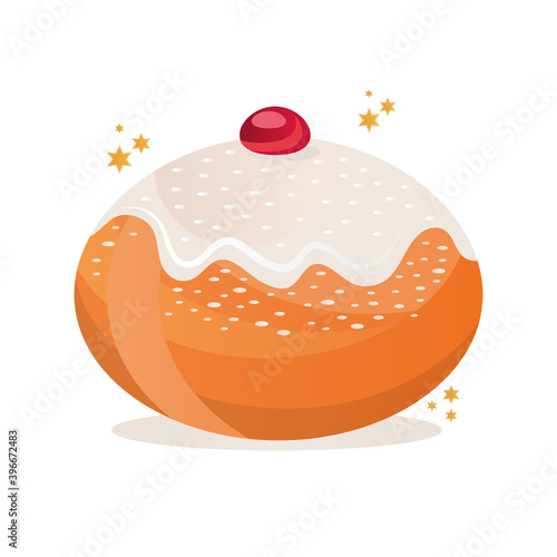 jewish sweet donut delicious icon vector illustration design