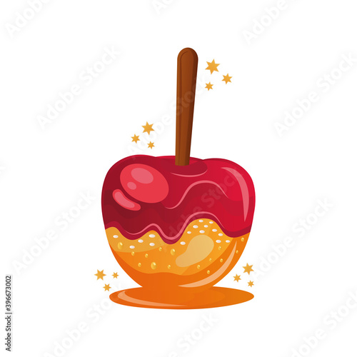 caramelized apple fruit isolated icon vector illustration design