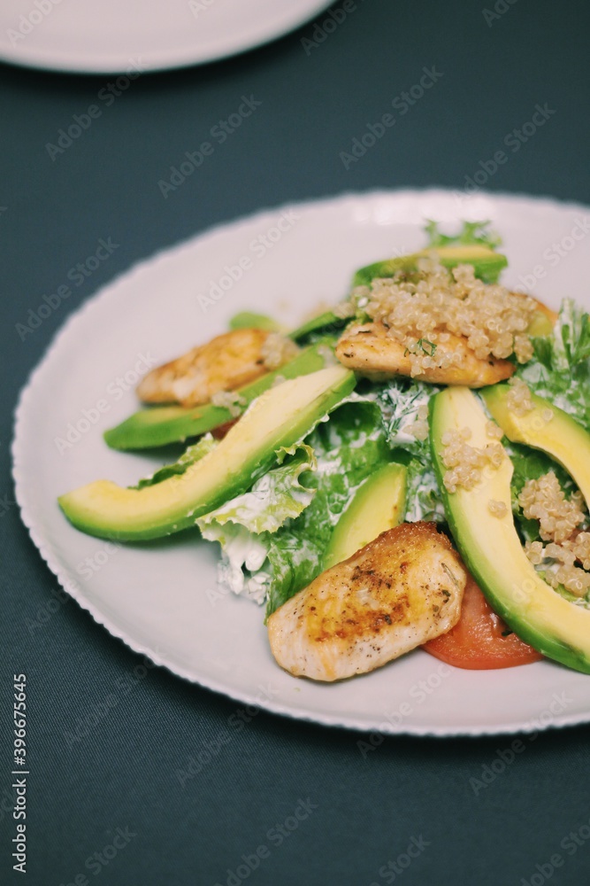 salat with avocado and meat salat with avocado and meat